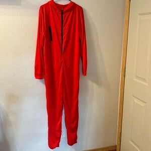 One piece zip up red costume size XL